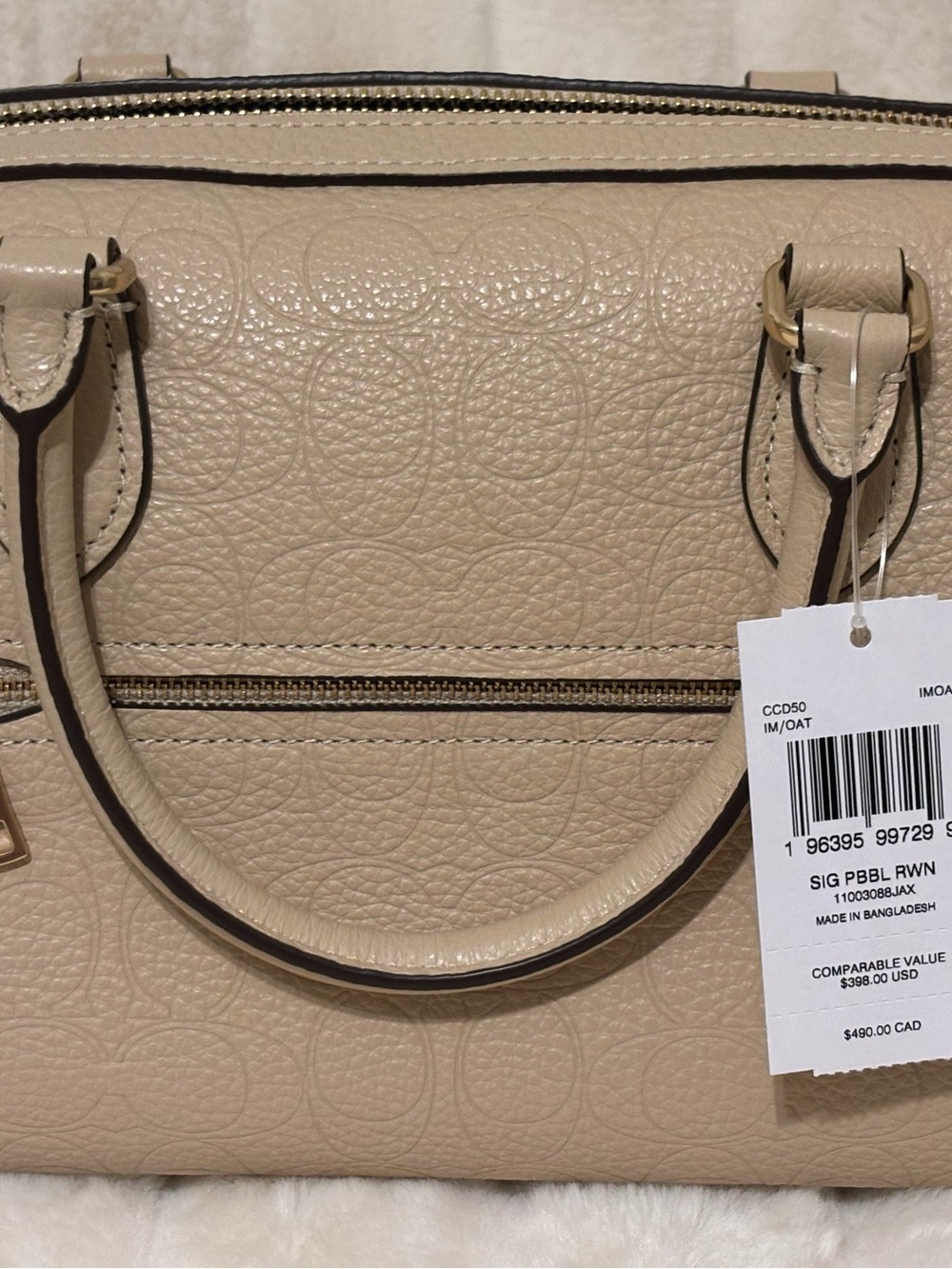 NWT Coach Rowan Leather Satchel and Card Case Wallet Set - Oat - Picture 4 of 15